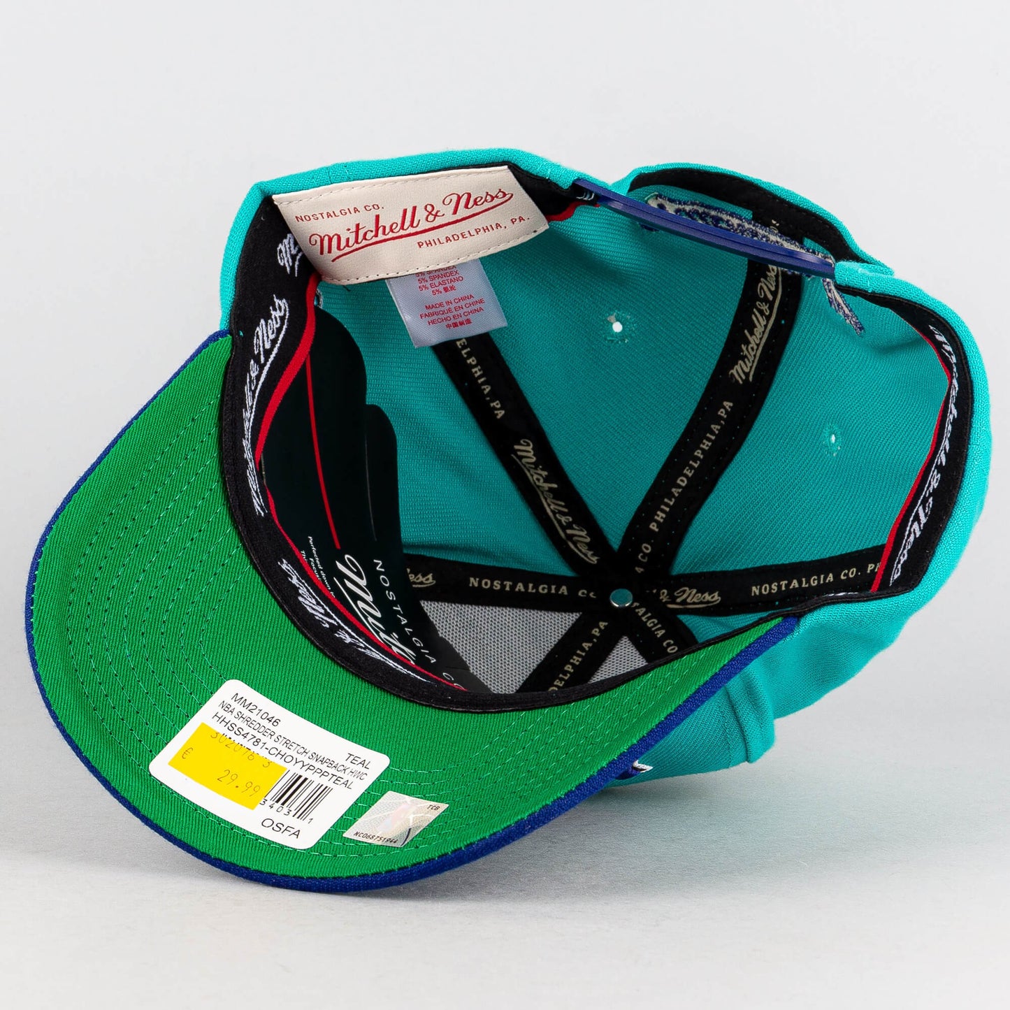 Mitchell & Ness Shredder Stretch Snapback Hwc Charlotte Hornets Teal