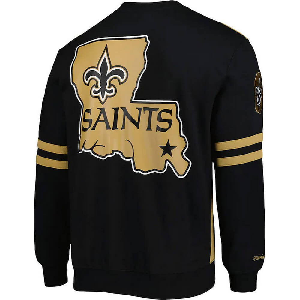 Mitchell & Ness NFL All Over Crew 2.0 NEW ORLEANS SAINTS Gold