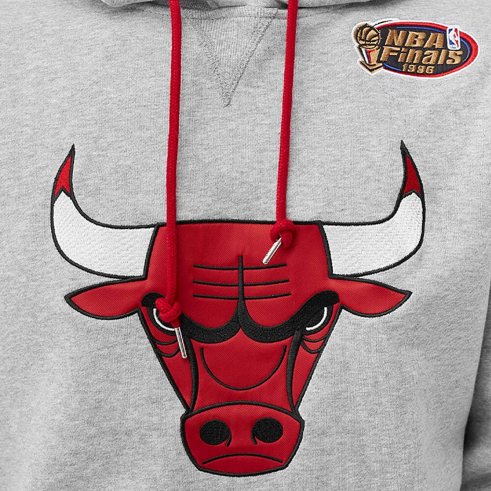 Mikina s kapucňou Mitchell & Ness NBA Pinnacle Heavyweight Fleece Hoody CHICAGO BULLS šedá