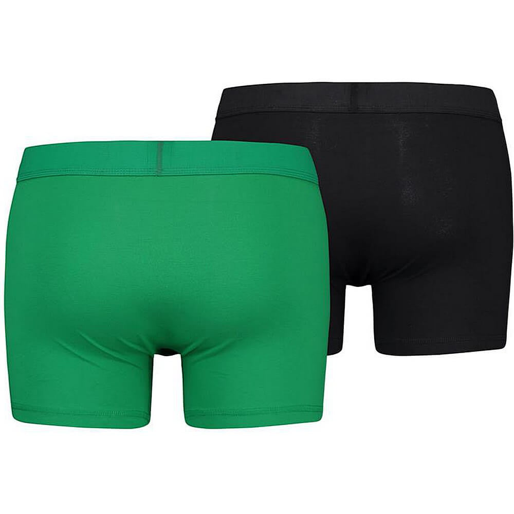 Súprava 2 kusov boxeriek Levi's® Monochromatic Boxer Brief Org Co 2P čierna/zelená