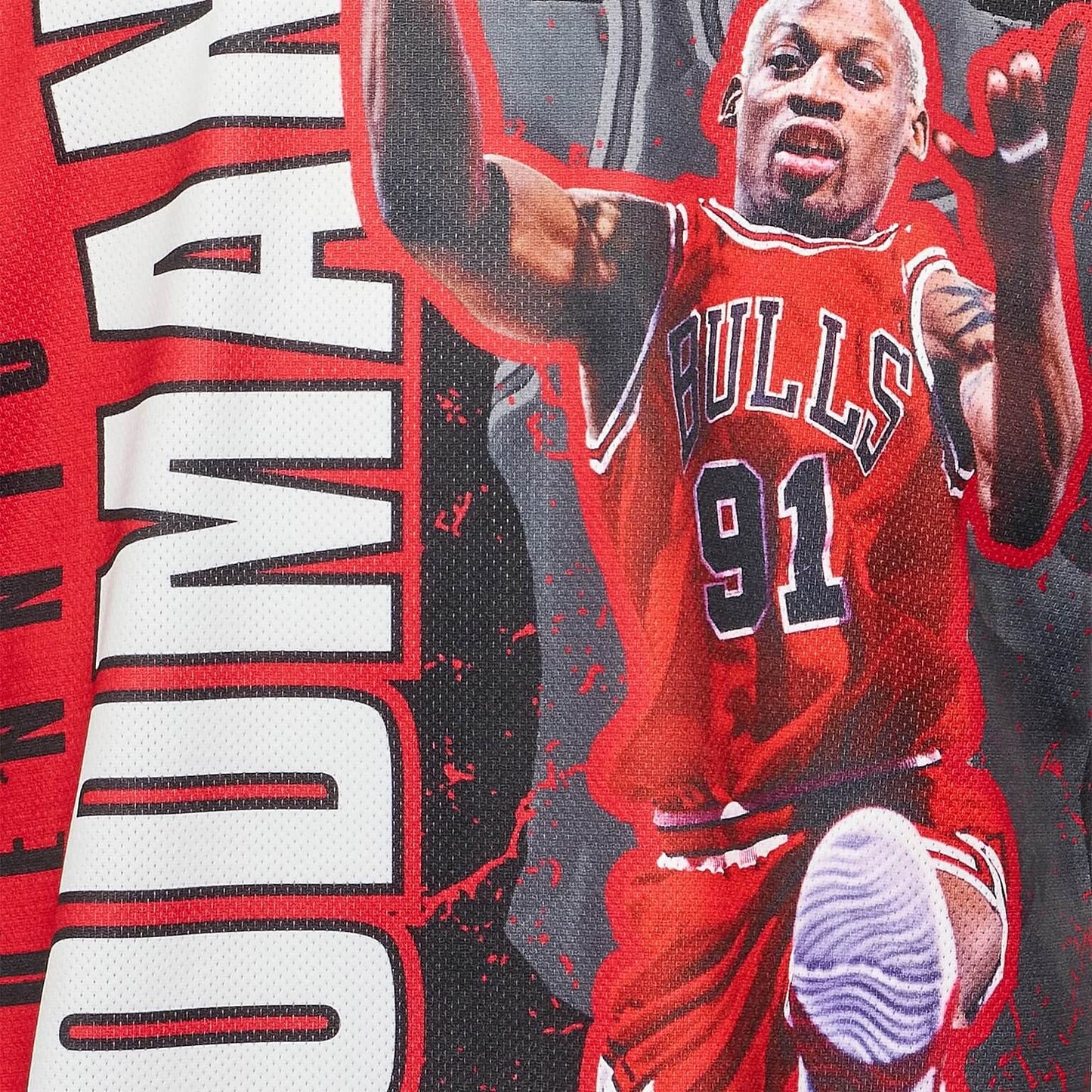 Tielko Mitchell & Ness NBA Player Burst Mesh Tank Dennis Rodman Chicago Bulls červené