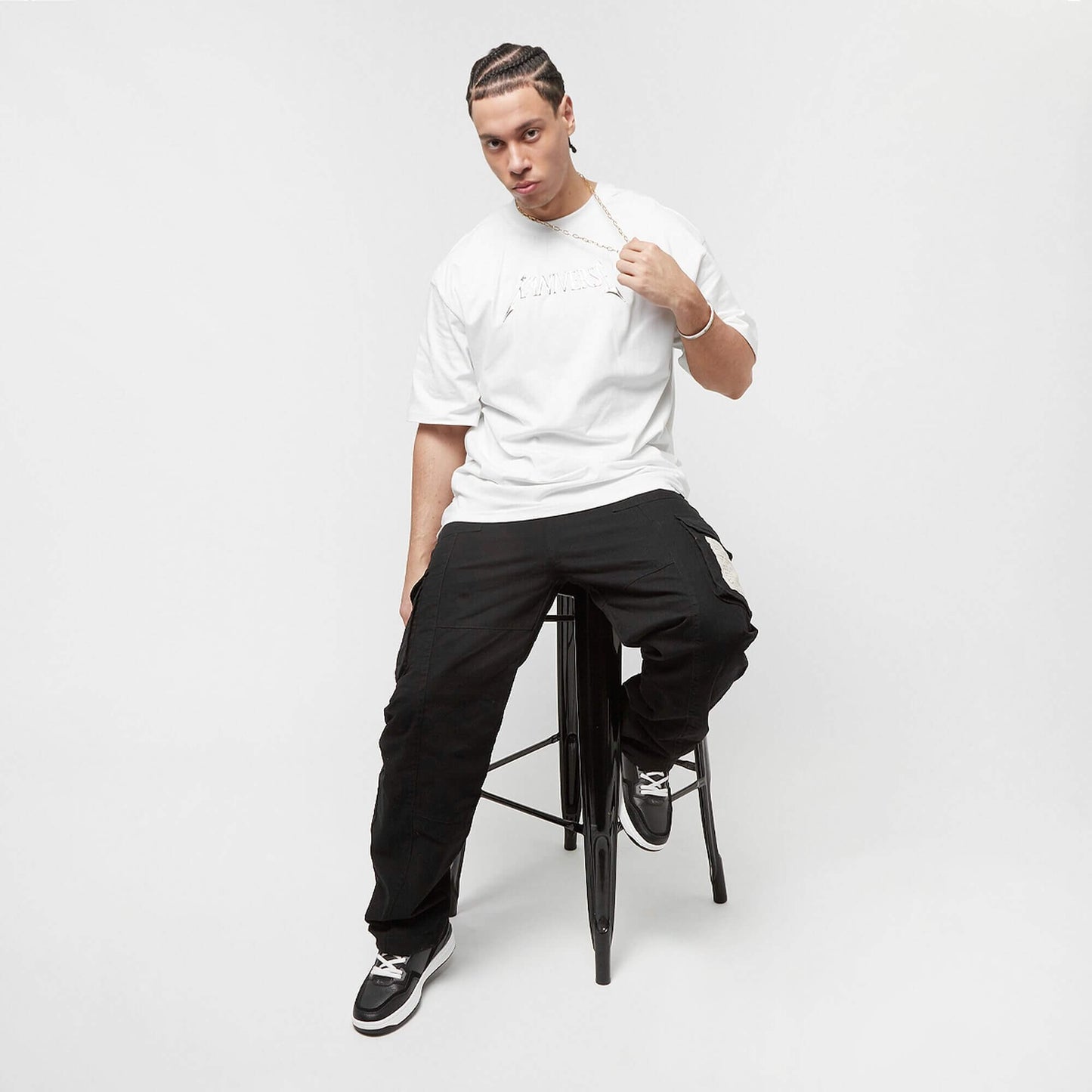 Nohavice Karl Kani KK Rubber Signature Cargo Pants black čierne