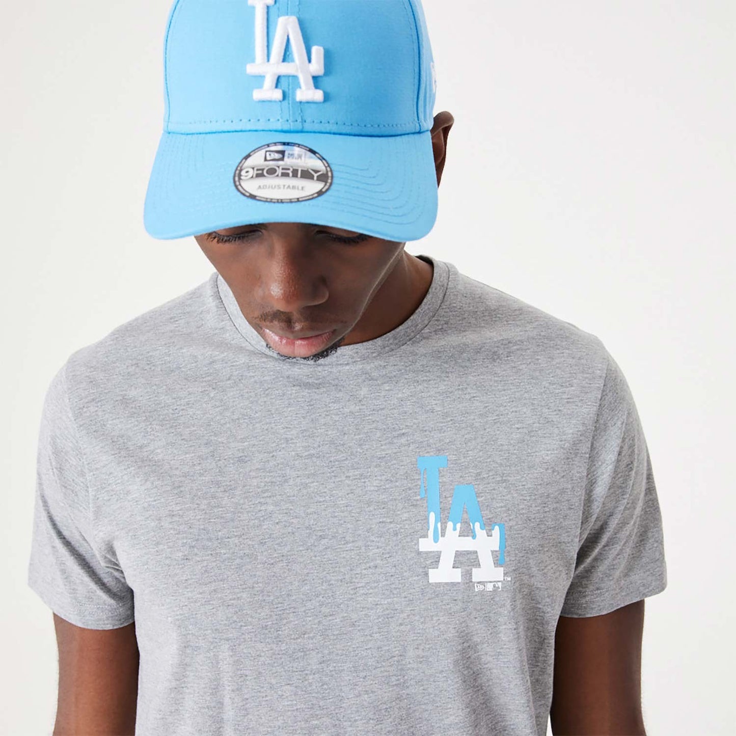 NEW ERA LA Dodgers MLB Drip Logo Medium Grey T-Shirt Grey