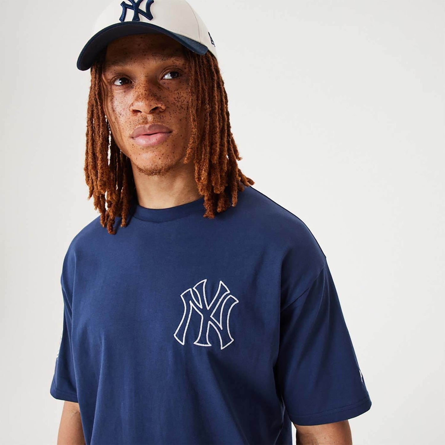 NEW ERA New York Yankees MLB Heritage Dark Blue Oversized T-Shirt Blue
