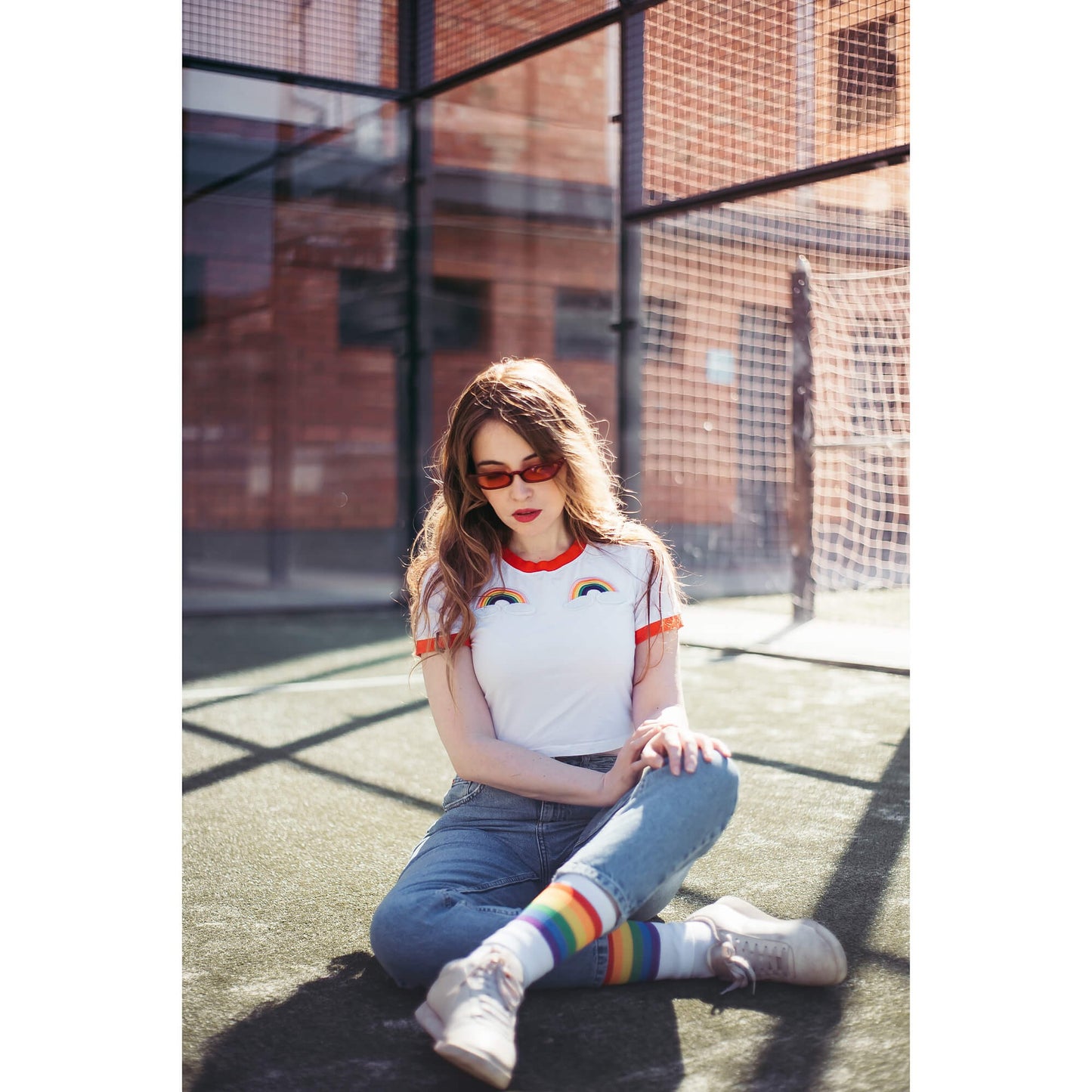 American Socks Rainbow Pride - Mid High White