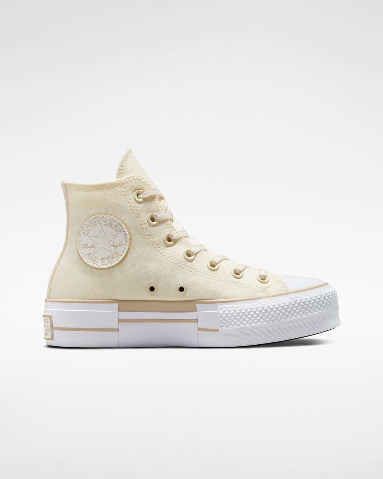 Dámske tenisky Converse Womens Chuck Taylor All Star Lift Outline Sketch High Top Oat Milk/Egret/White