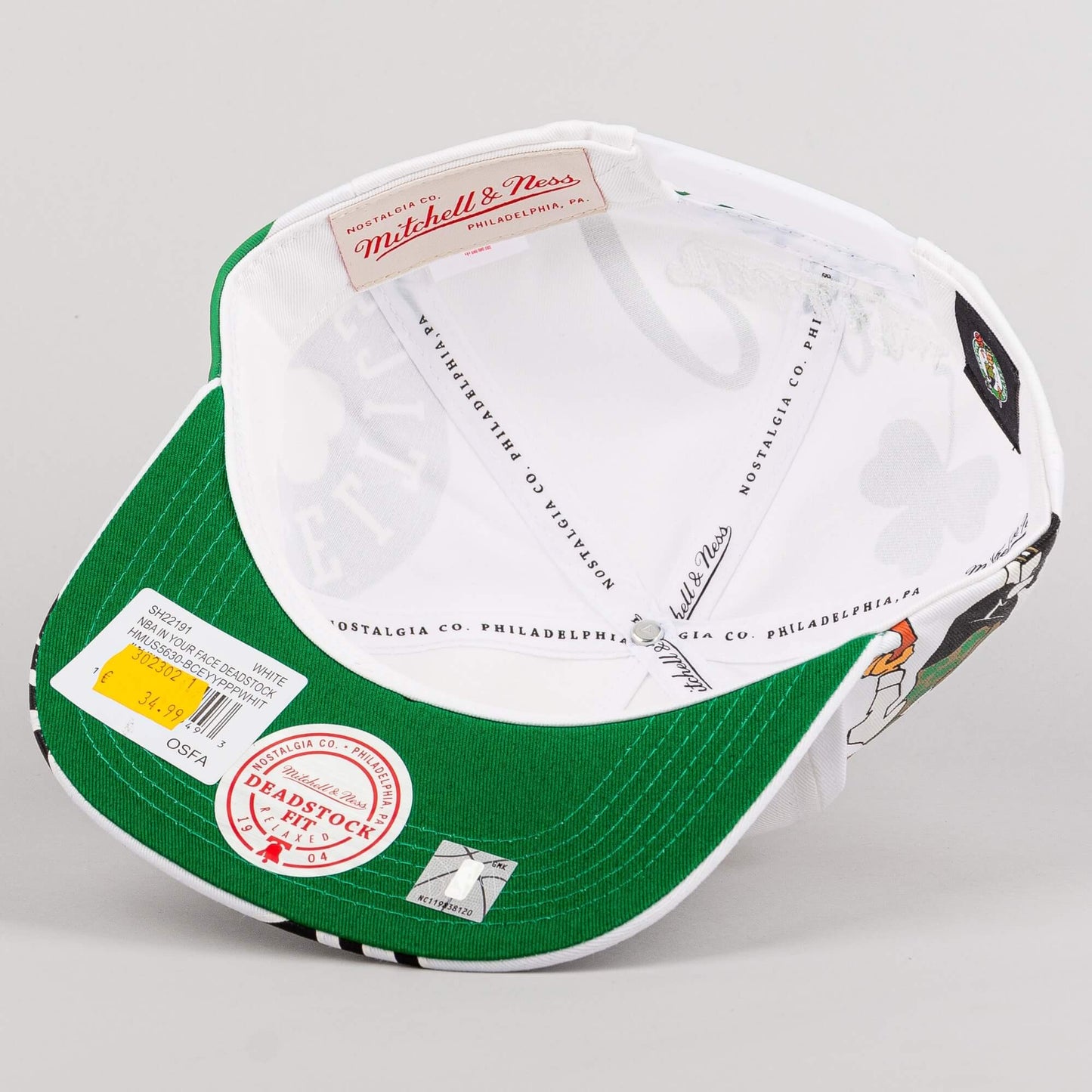 Šiltovka Mitchell & Ness NBA In Your Face Boston Celtics biela