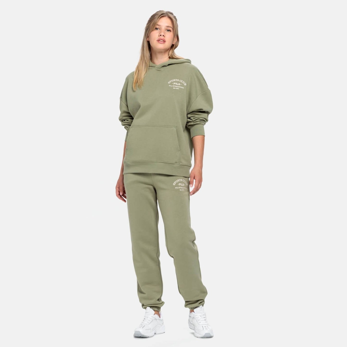 Dámske tepláky Fila BOEN loose fit sweat pants olivovo zelené
