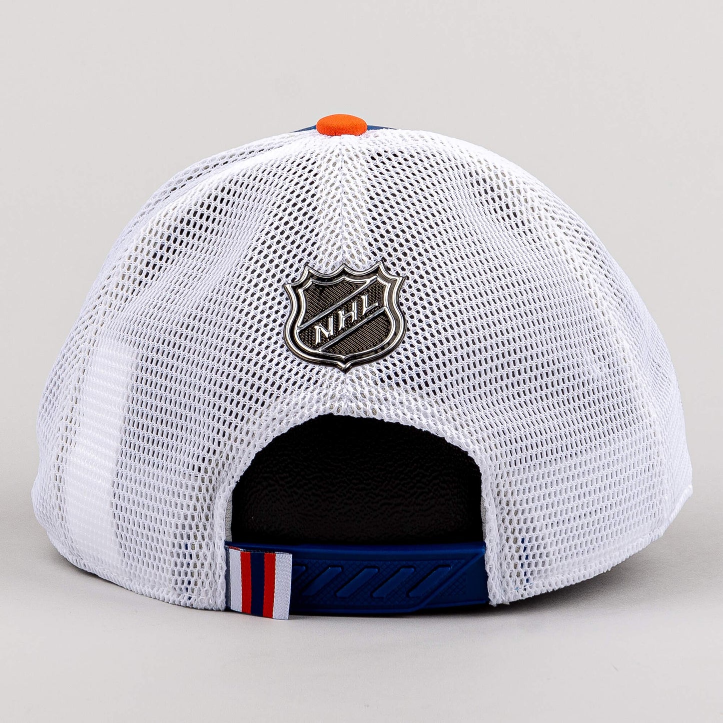 Fanatics NHL Draft Cap Edmonton Oilers Authentic Pro Draft Structured Trucker-Podium Blue Cobalt/White