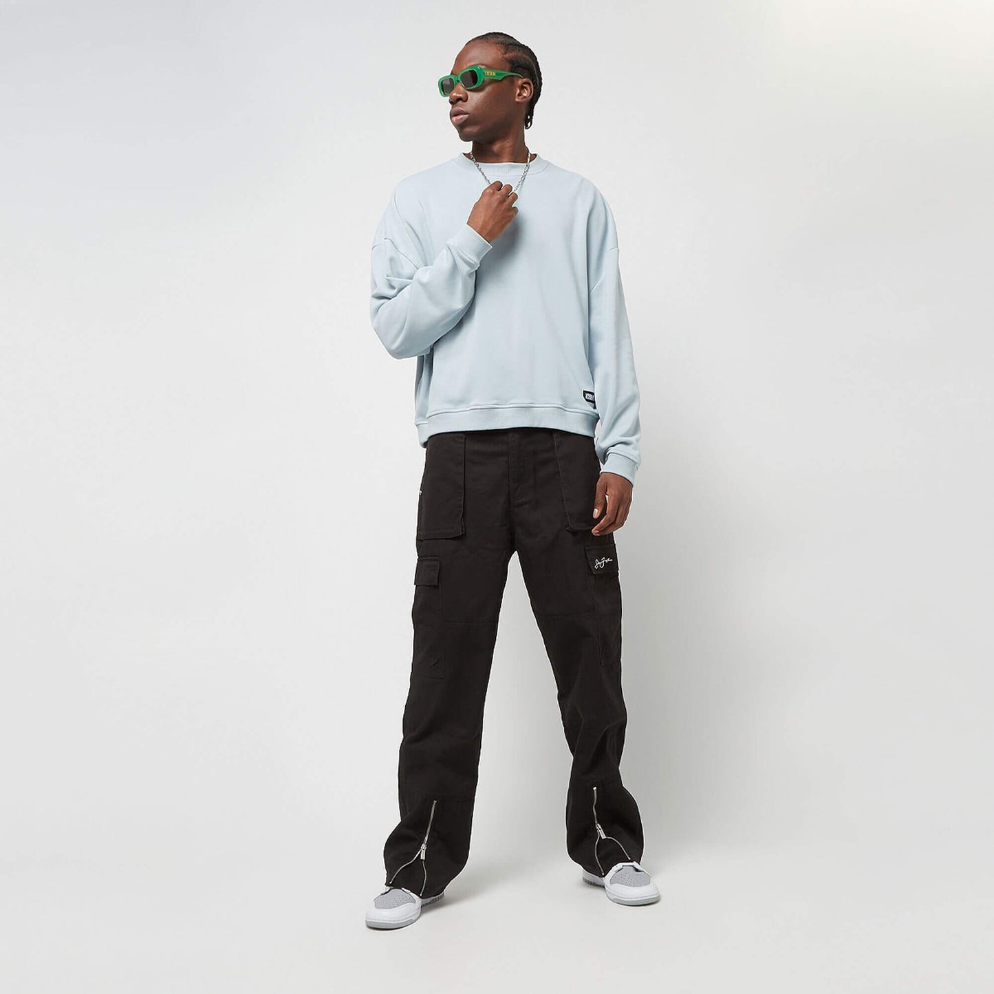 Nohavice Sean John SJ Script Logo Front Zip Cargopants black čierne