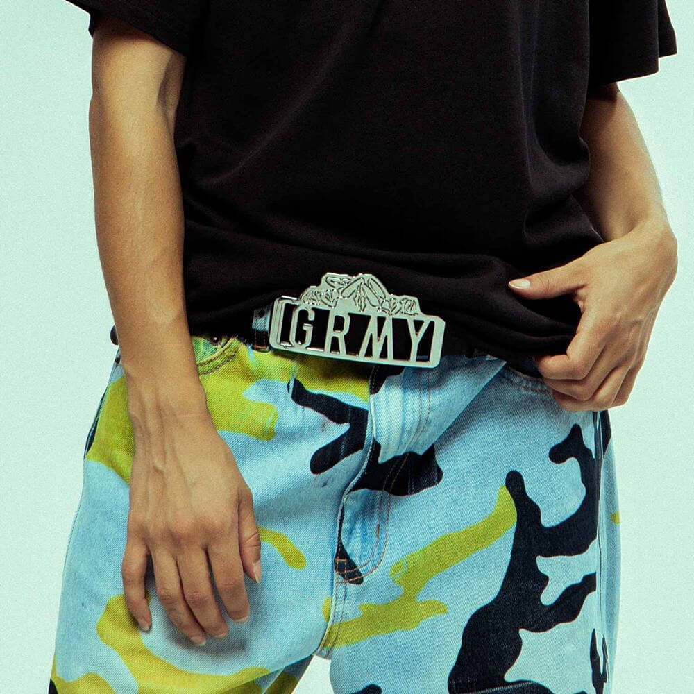 Opasok Grimey Wear Back At You Buckle Belt čierny