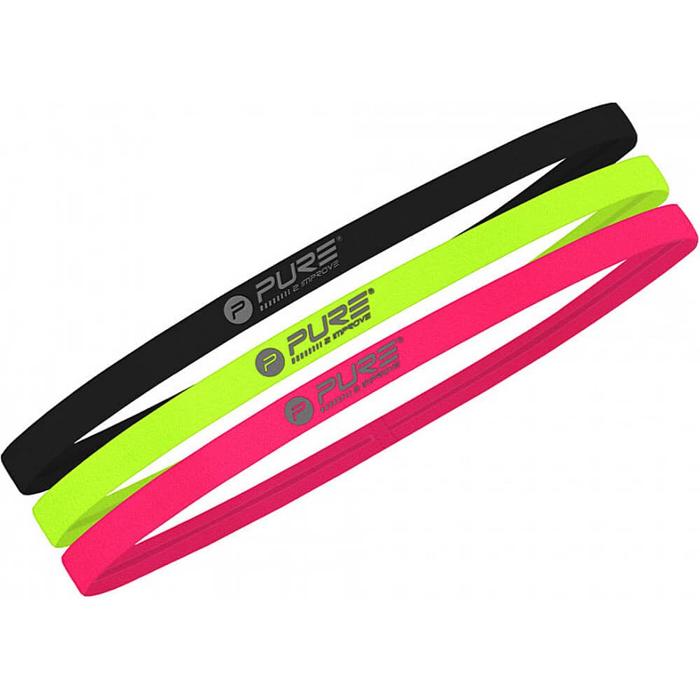 Tenká čelenka Pure2Improve Head Bands Set Of 3 Pcs - Neon Pink And Neon Yellow