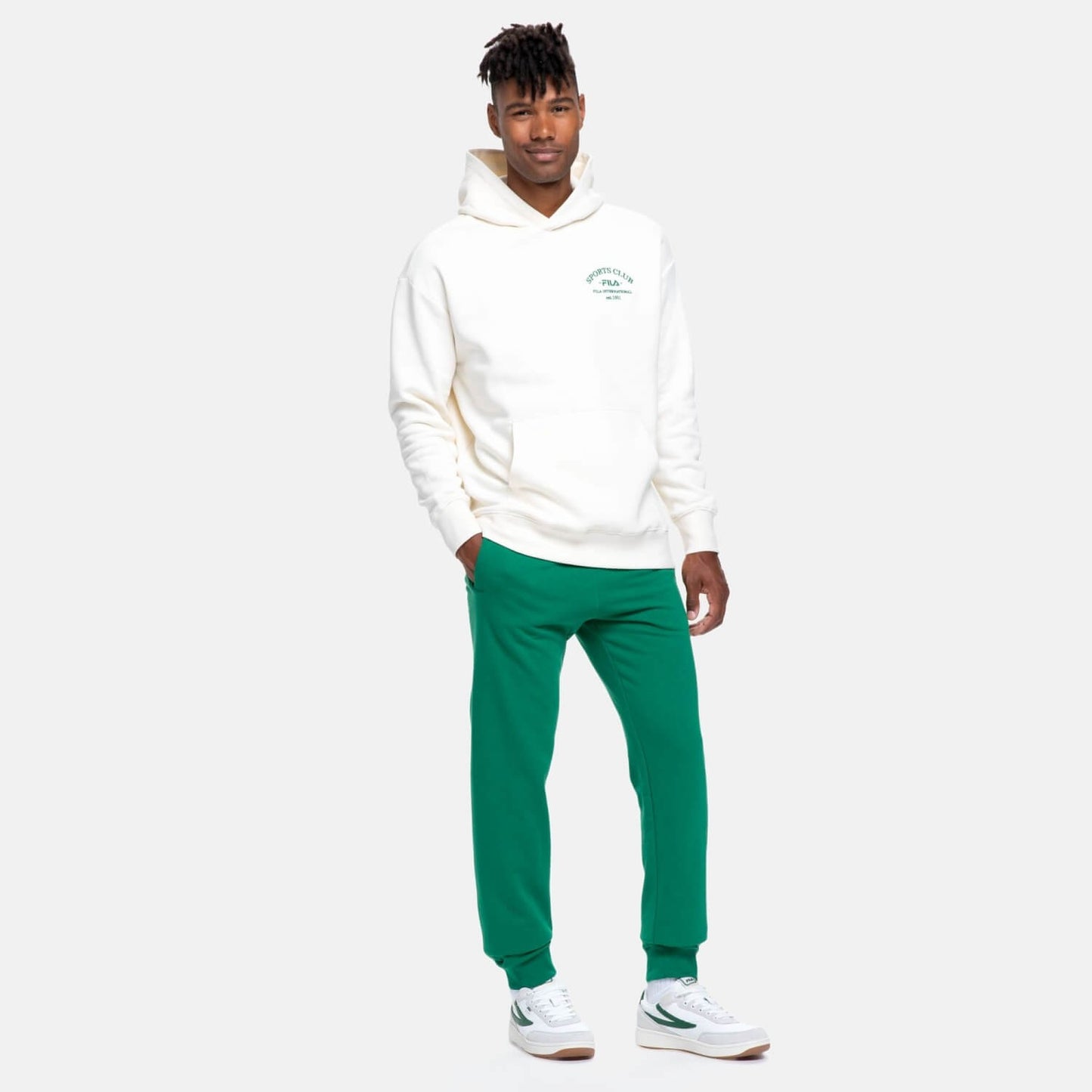 Mikina s kapucňou Fila Benz Loose Fit Hoody krémová biela