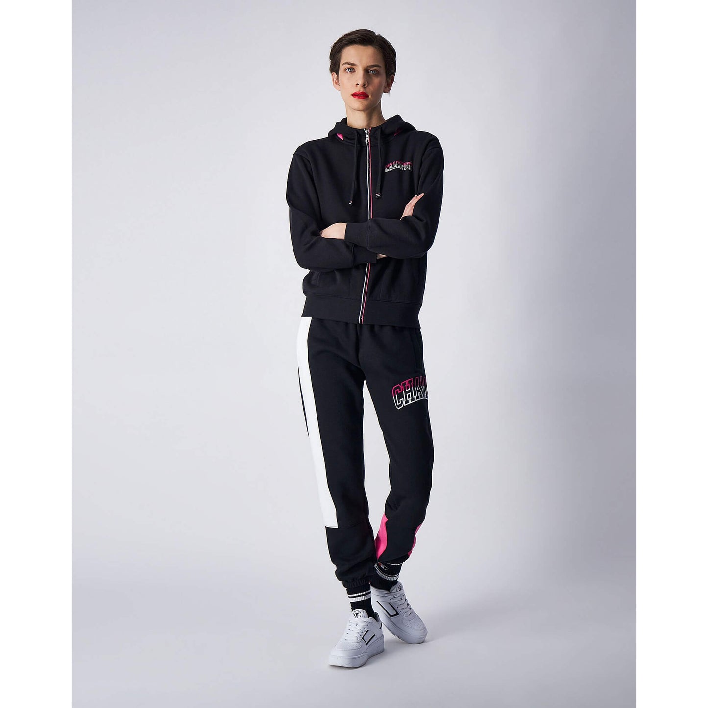 Champion Multi Colour Punch Fleece Joggers Black/Pink