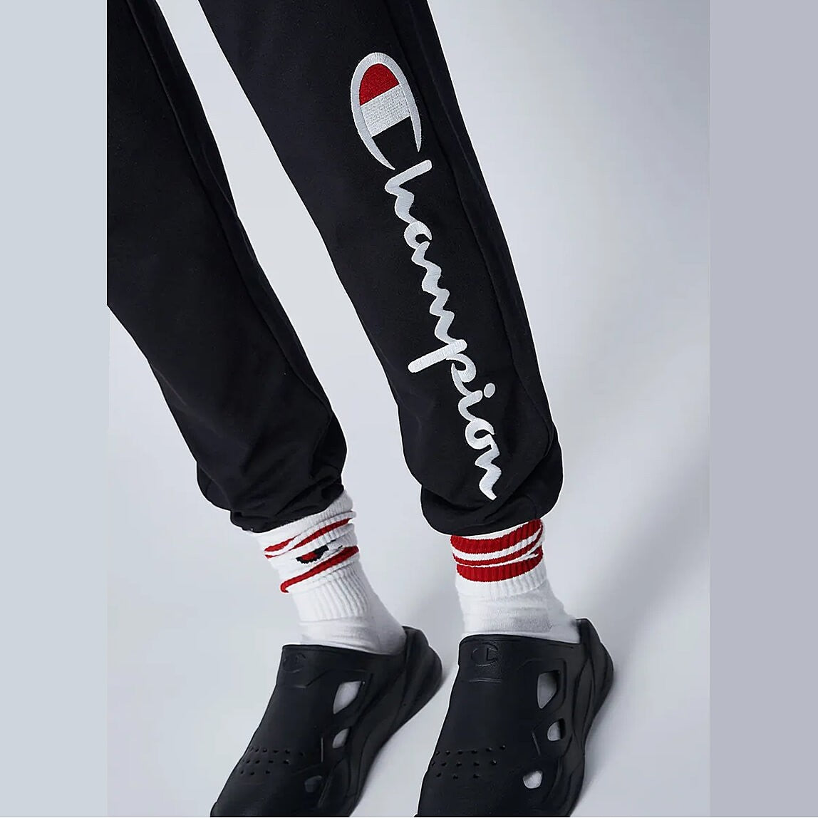 Champion Leg Script Logo Fleece Joggers Black