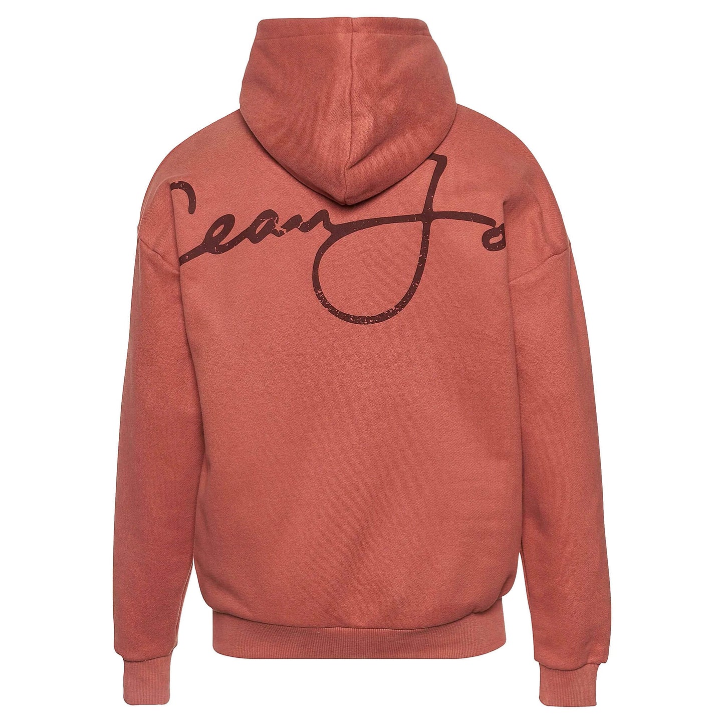 Sean John SJ Script Logo Backprint Peached Hoodie light red