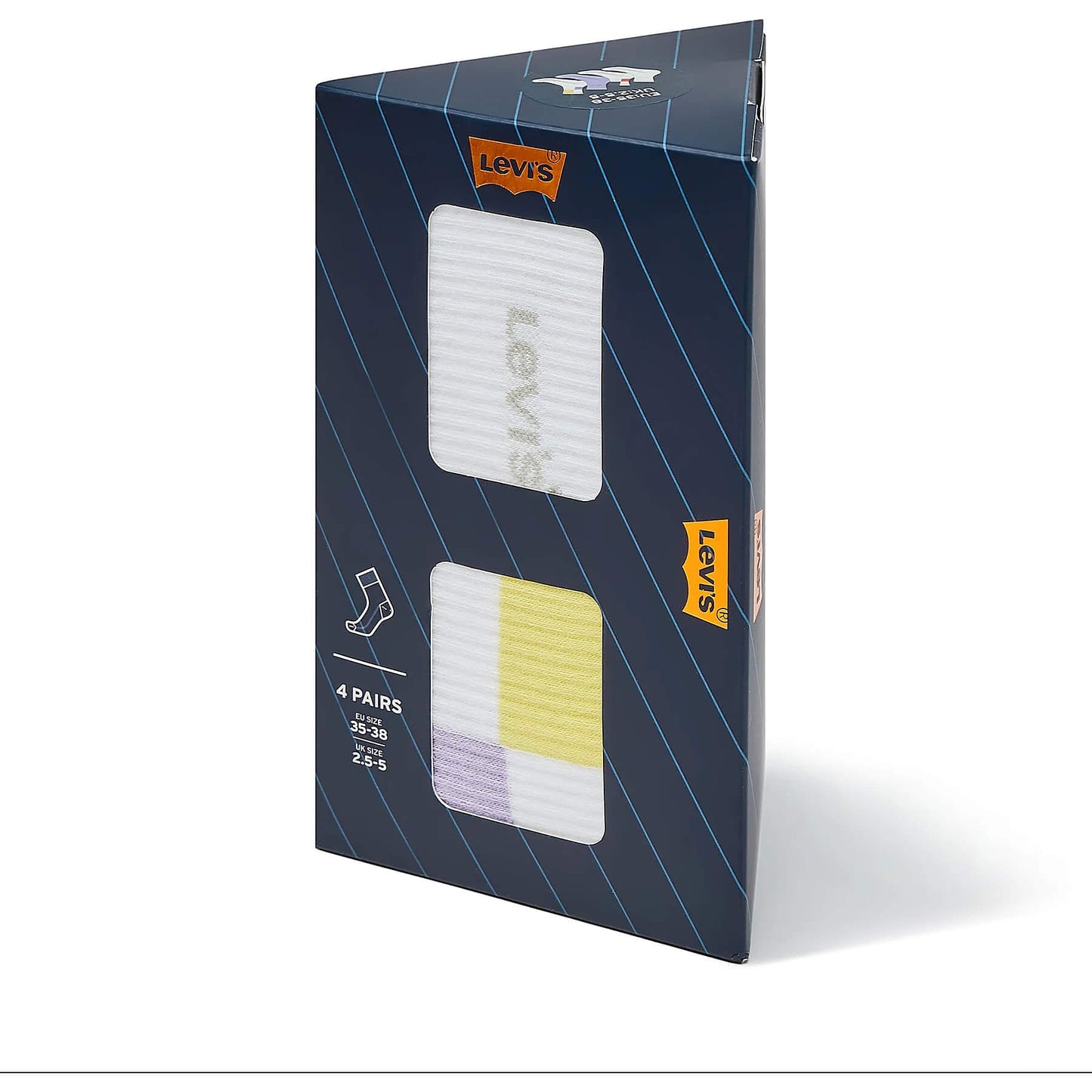 Ponožky Levis Giftbox Short Cut Color Block 4 páry biele/fialové