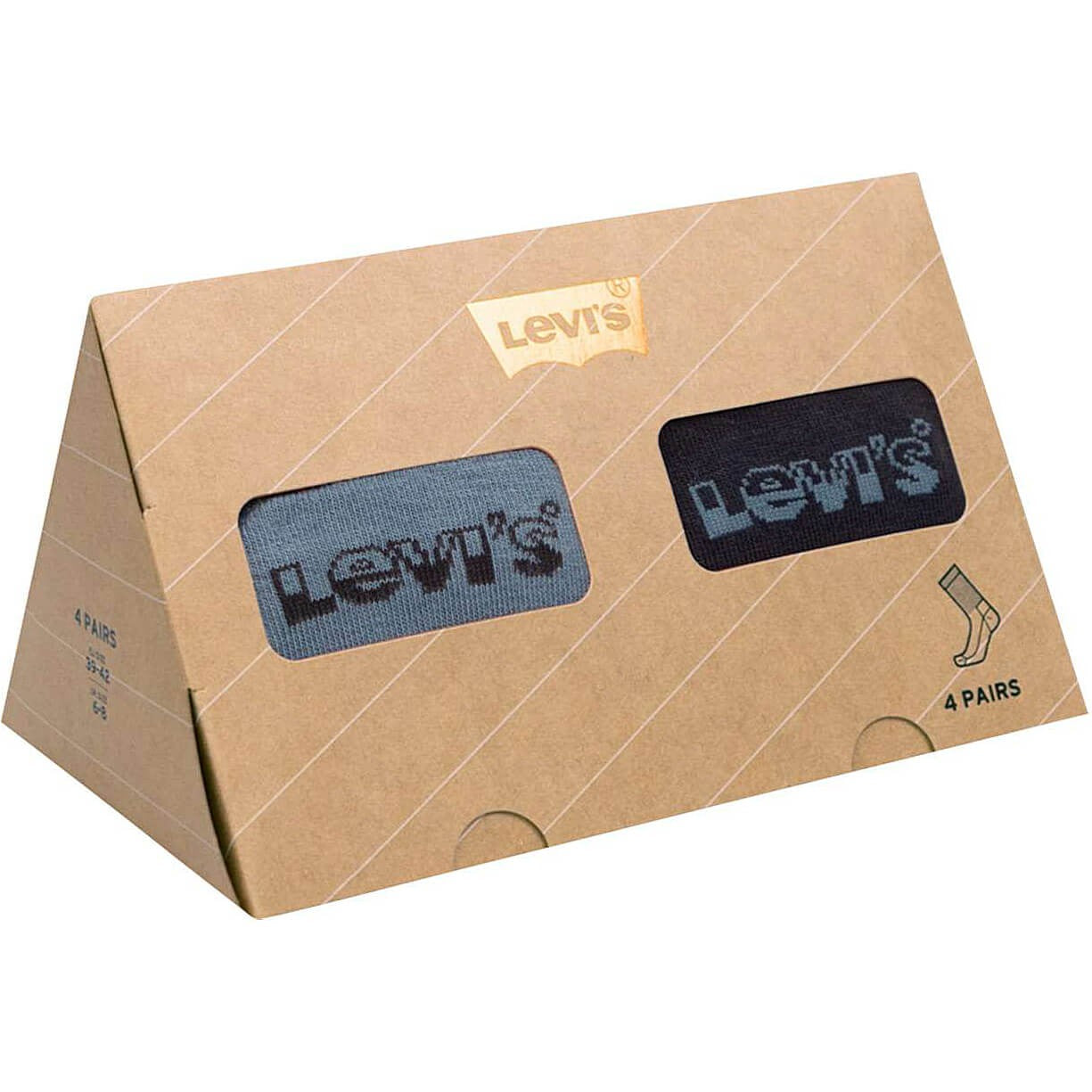 Ponožky Levis Giftbox Reg Cut Denim Logo 4 páry modré