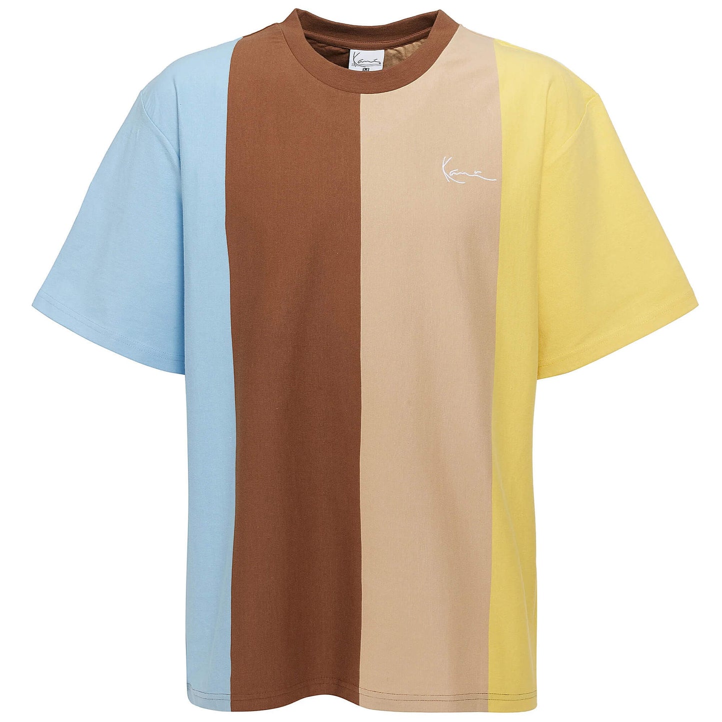 Karl Kani KK Chest Signature OS Striped Tee light blue/light yellow/br