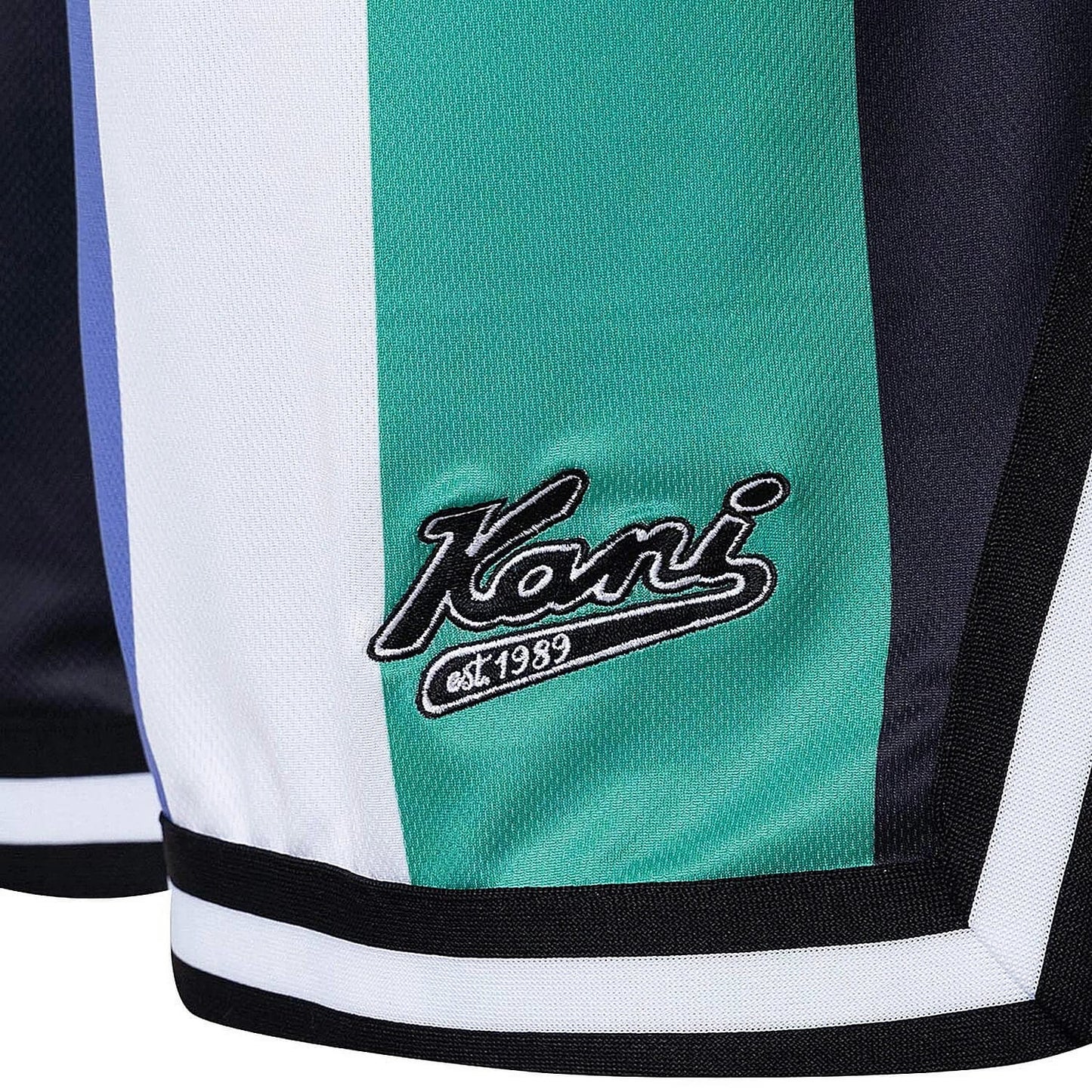 Šortky Karl Kani KK Varsity Striped Mesh Shorts zeleno/bielo/fialové