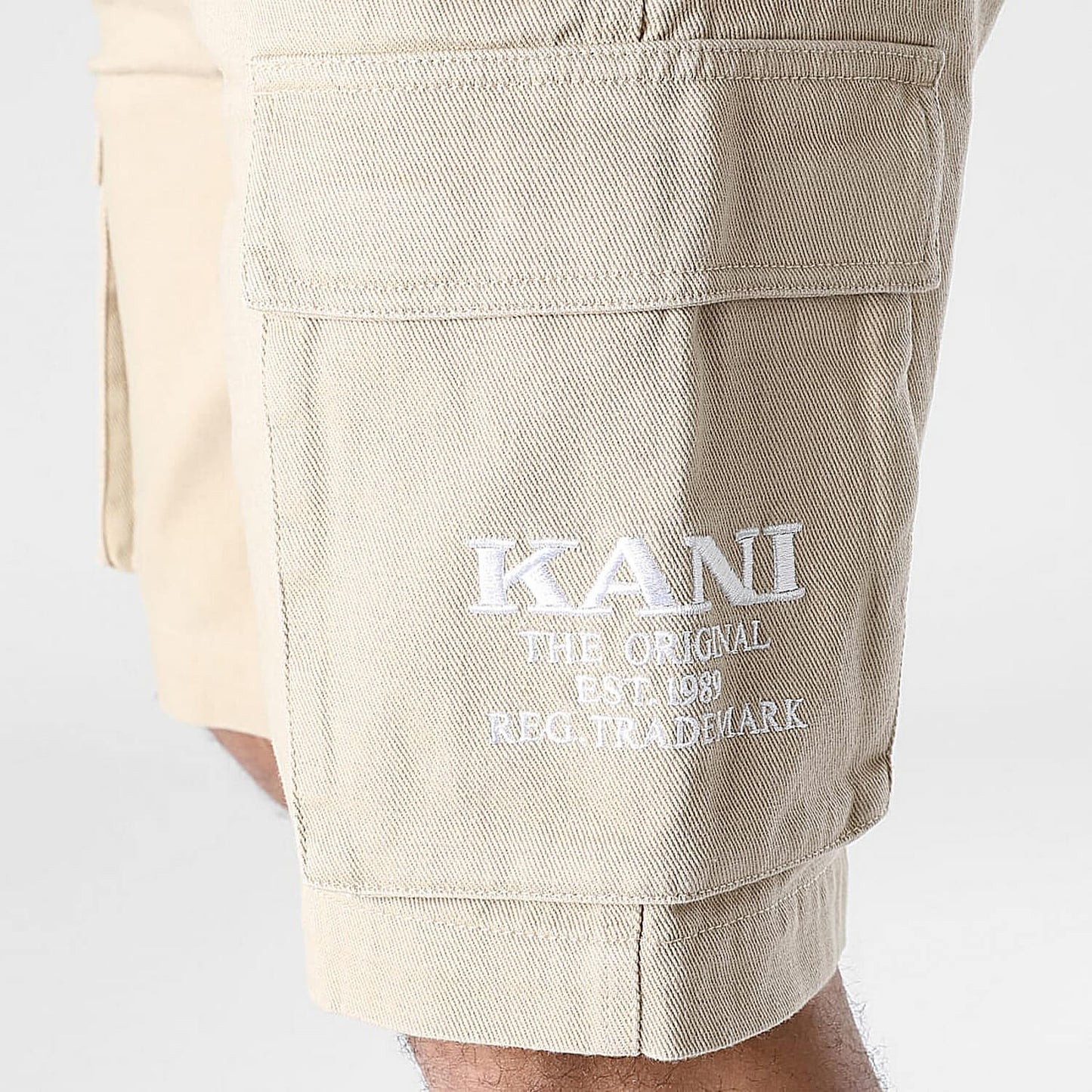 Karl Kani KK Small Signature Washed Cargo Shorts taupe