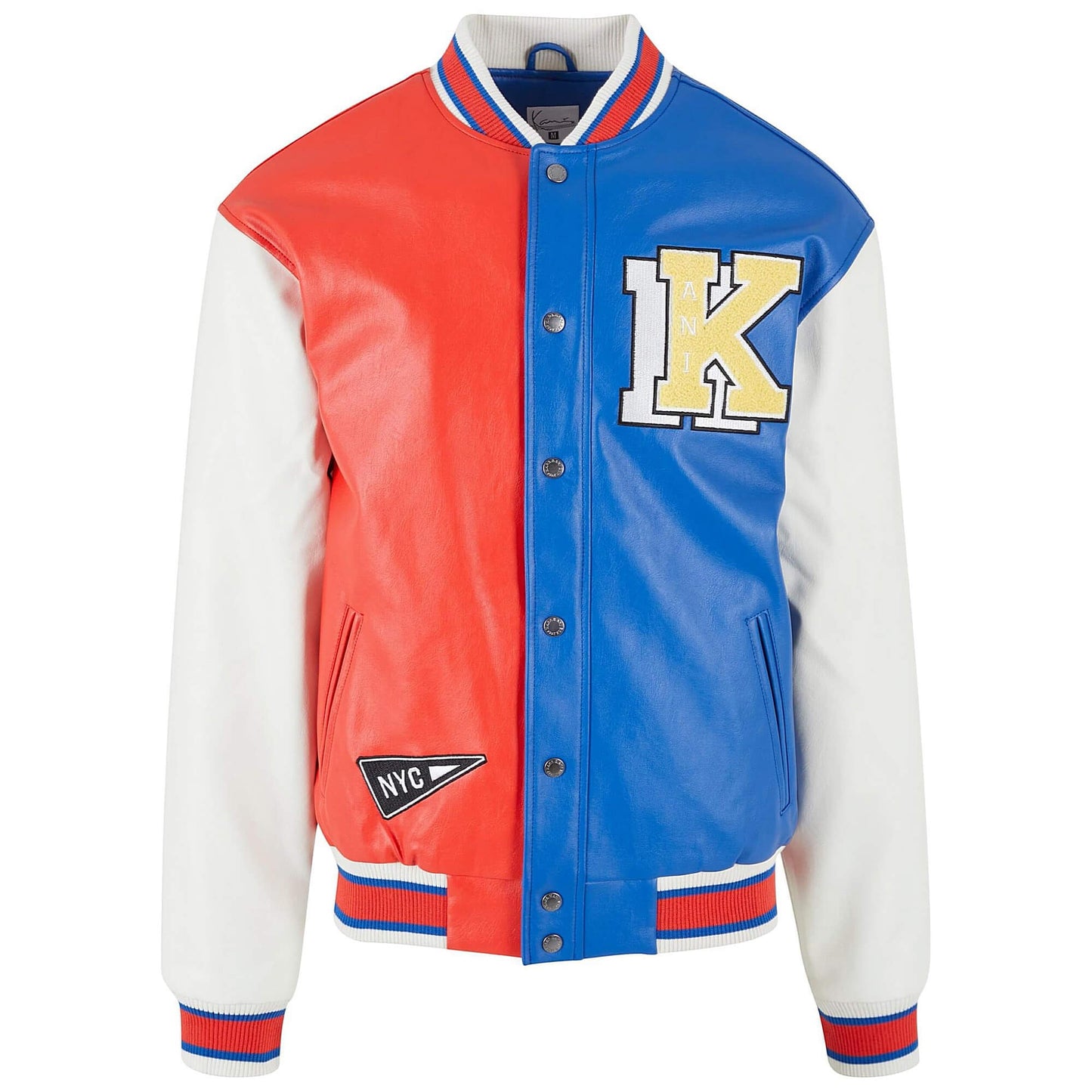 Bunda bomber Karl Kani Retro Patch Block College Jacket červená/biela/modrá