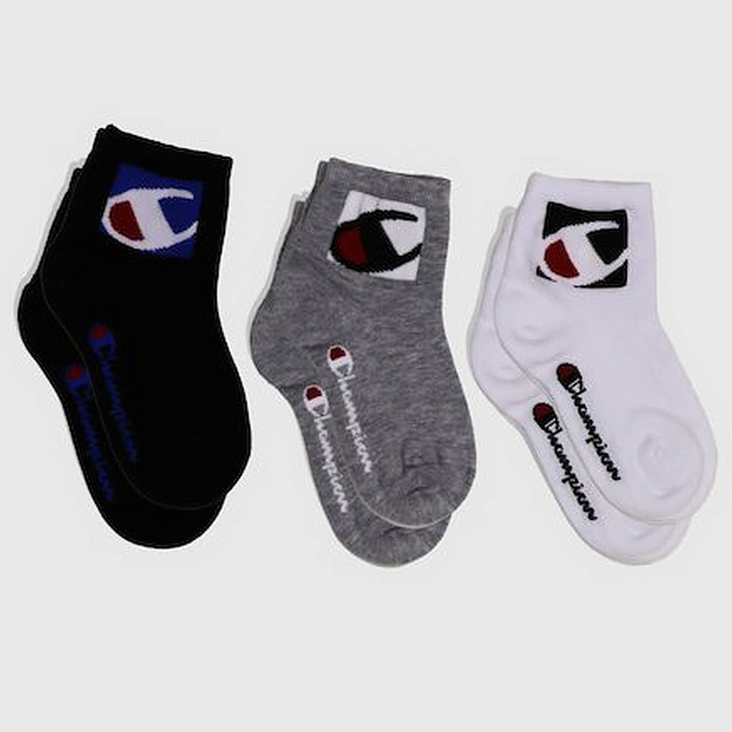 Ponožky Champion 3 páry quarter socks šedé/biele/čierne