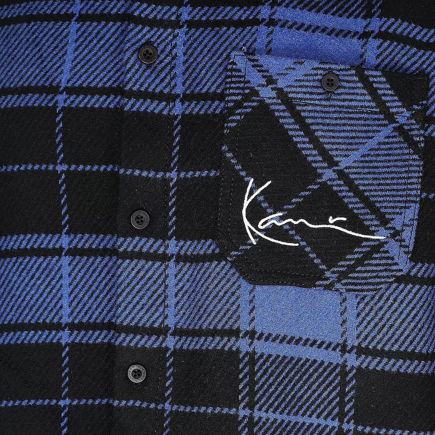 Karl Kani KK Chest Signature Heavy Flannel Shirt blue/black