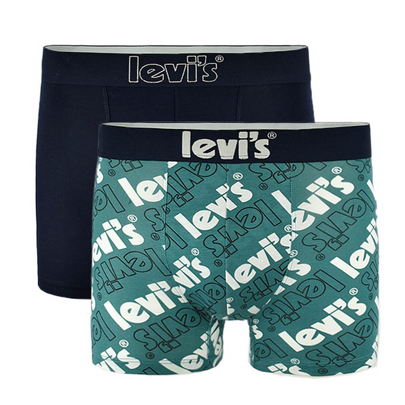 Súprava 2 kusov boxeriek Levi's® Poster Logo Aop Boxer Brief 2P tmavomodré/zelené
