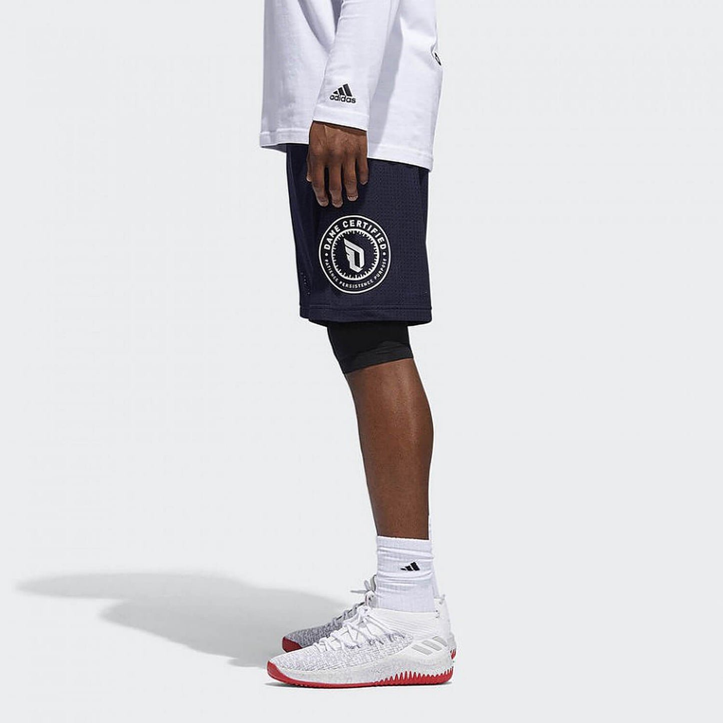 Basketbalové šortky Adidas Dame Doll 2 In 1 Shorts modré