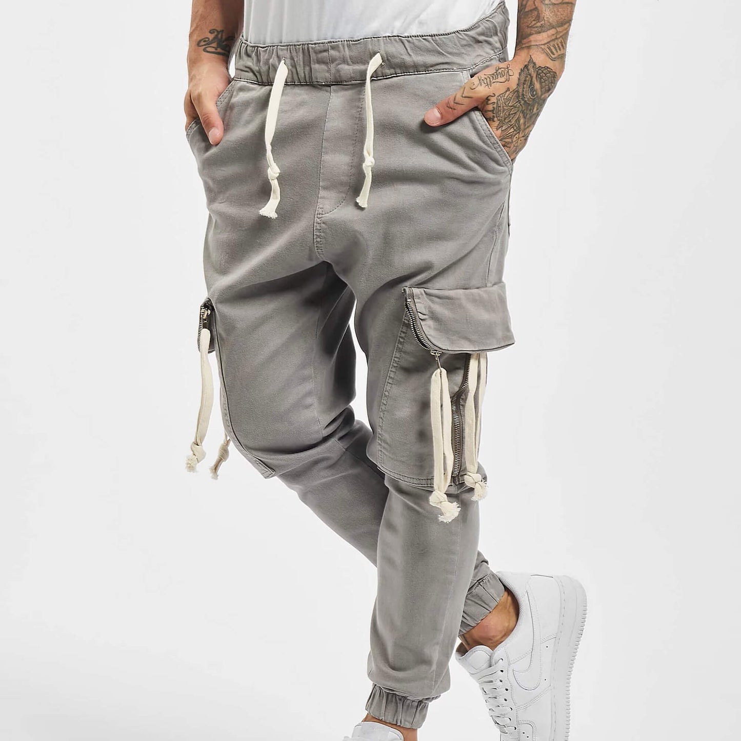Džínsy jogger VSCT NOAH Denim Cargo Cuffed grey šedé