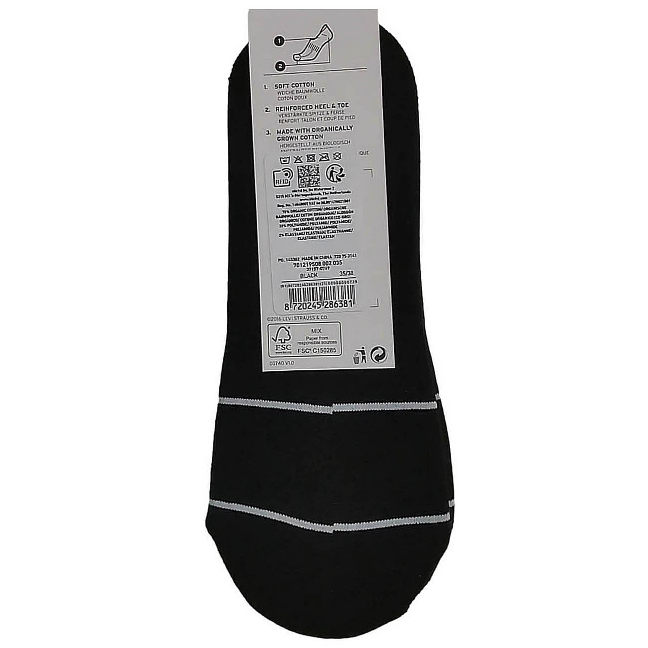 Ponožky Levis Low Rise Sport 2 páry čierne
