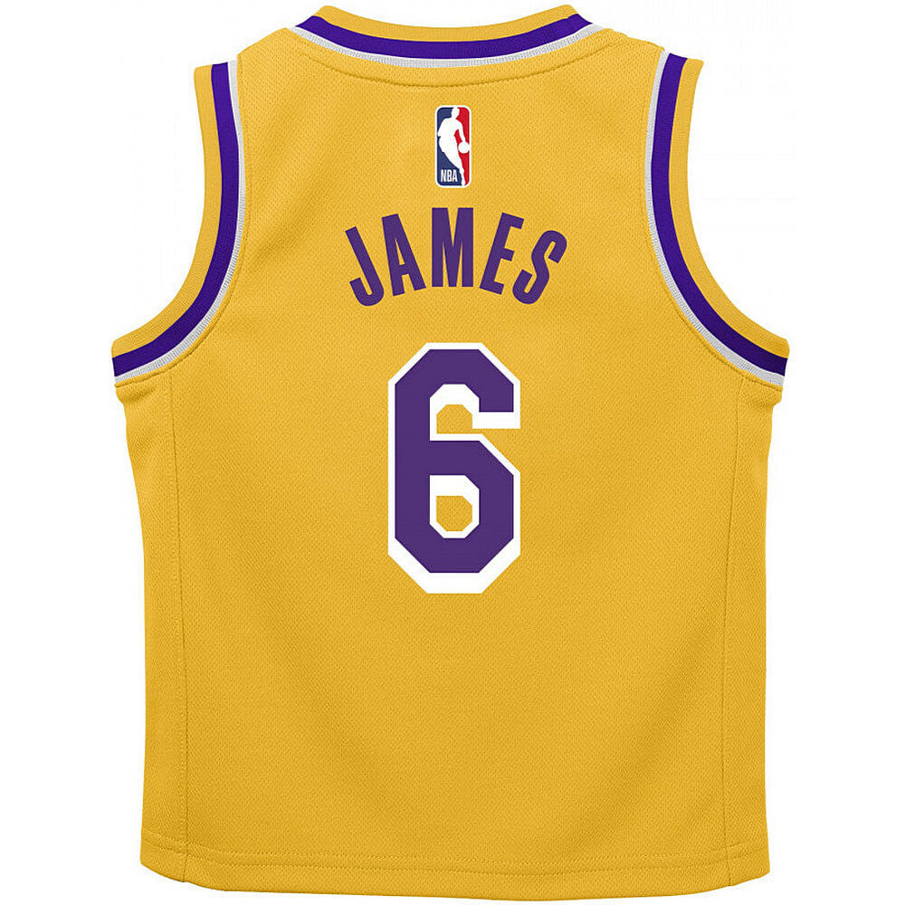 Detský basketbalový dres Nike NBA 0-7 Icon Replica Jersey Los Angeles Lakers LeBron James – Nr. 6 žltý