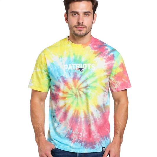 Tričko RE:COVERED x NFL New England Patriots Tie-Dye viacfarebné