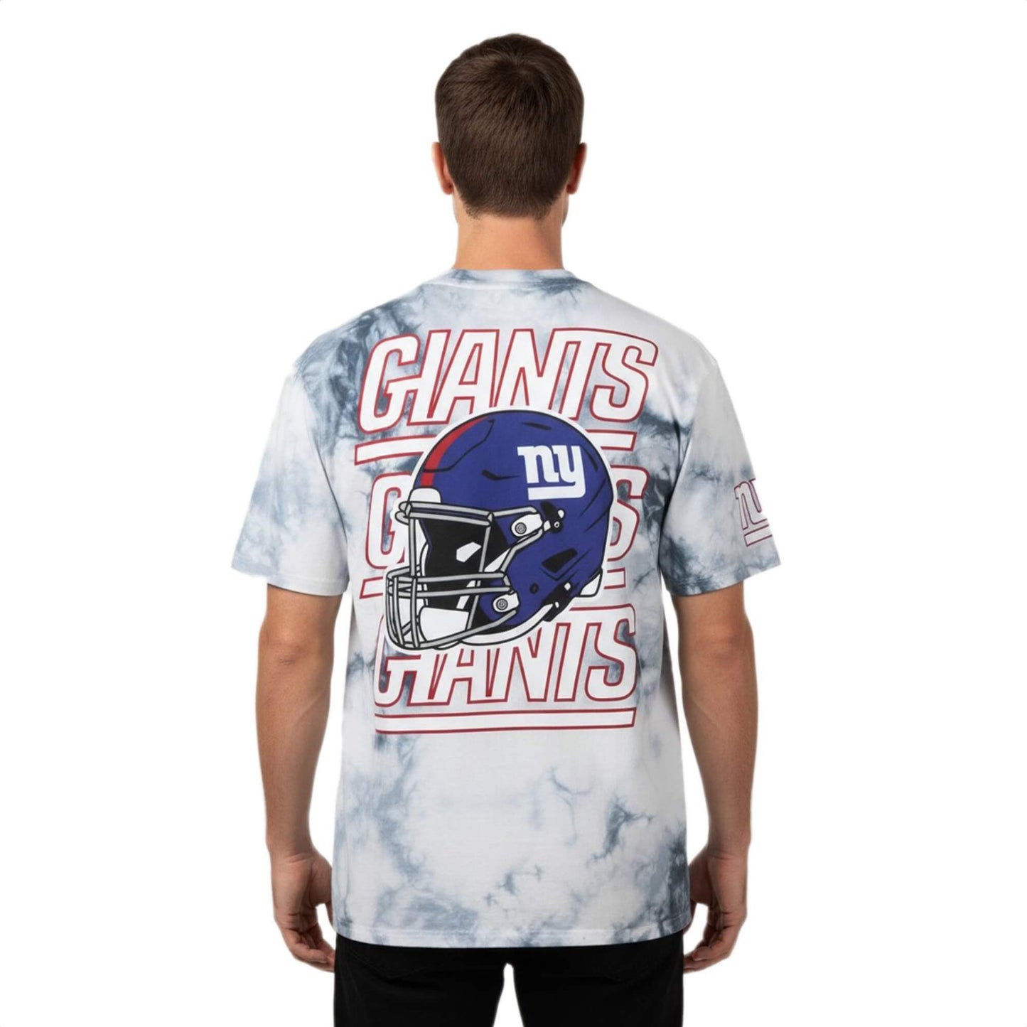 Tričko RE:COVERED x NFL New York Giants modré batikované