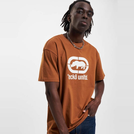 Oversized tričko Ecko Unltd. John Rhino hnedé
