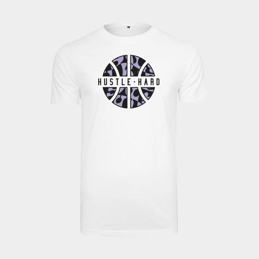 Tričko Mister Tee Hustle Hard Basketball biele