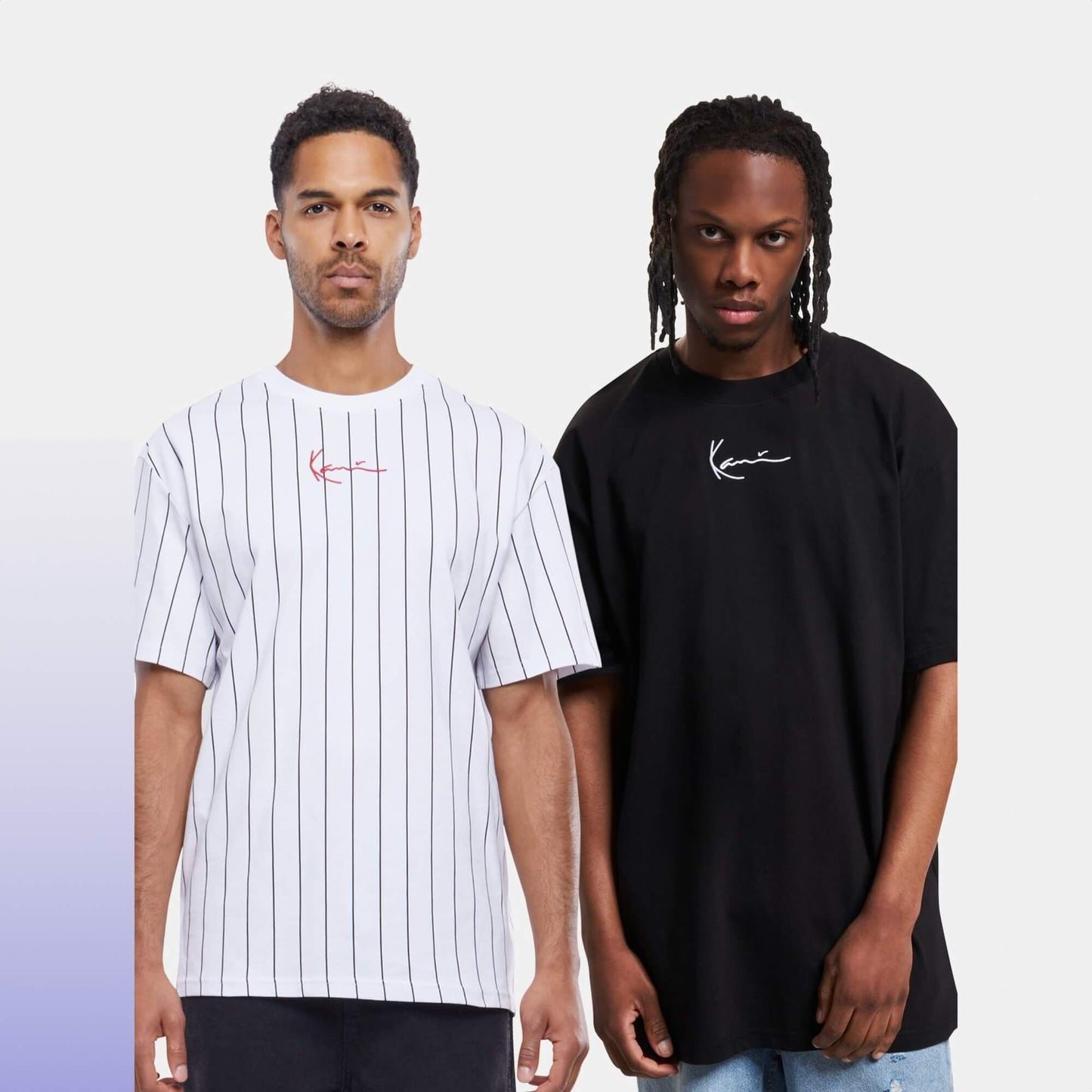 Tričko Karl Kani Pinstripe Logo bielo-čierne