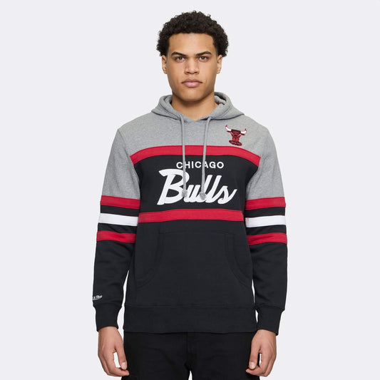 Mikina s kapucňou Mitchell & Ness NBA Chicago Bulls Head Coach čierno-sivo-červená