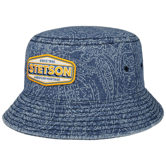Klobúk Stetson Bucket Denim Paisley Festival modrý