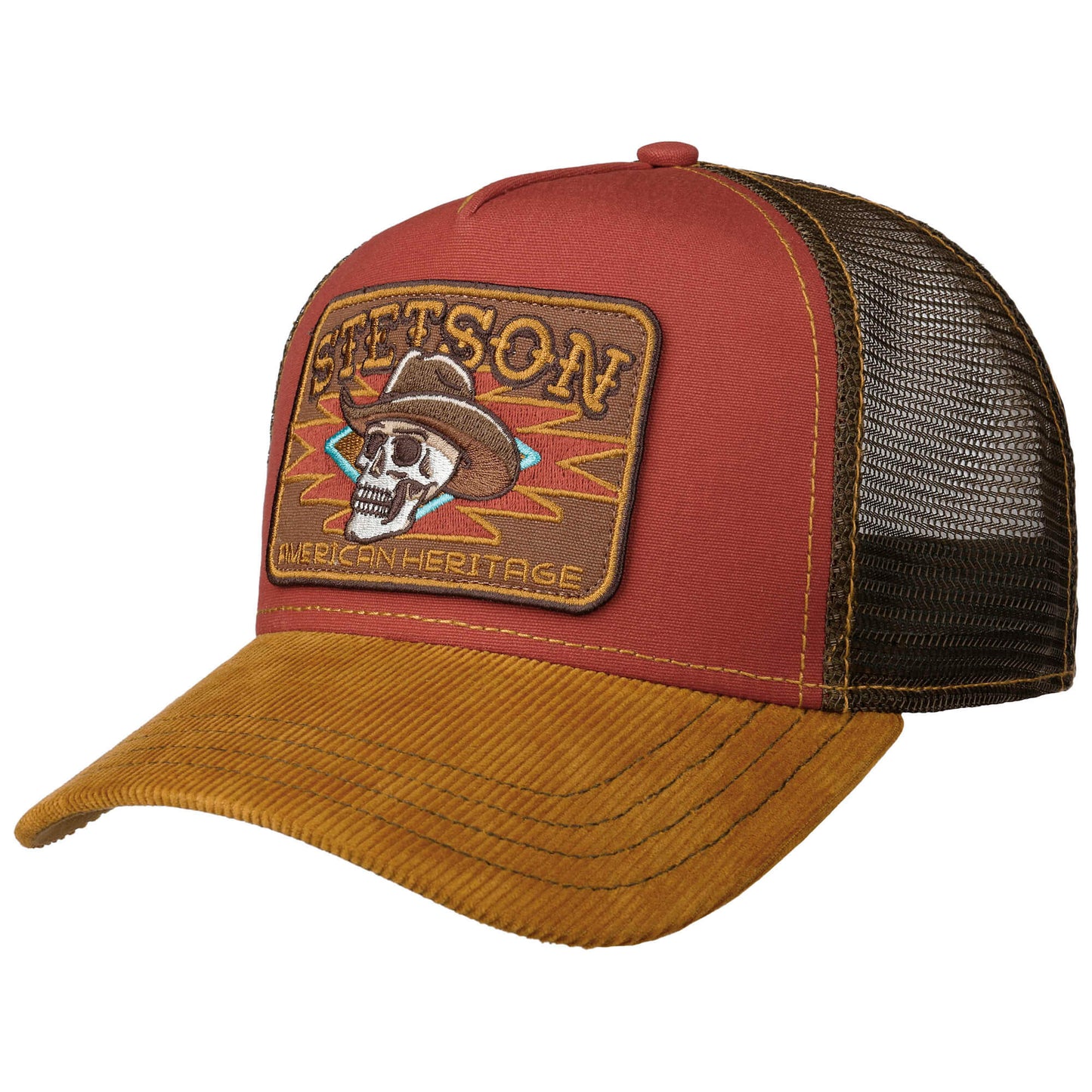 Šiltovka Stetson Trucker Cap Skull Yellow/Red