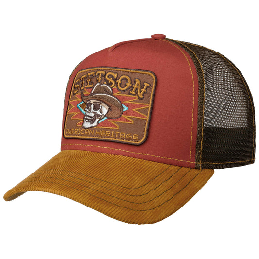 Šiltovka Stetson Trucker Cap Skull Yellow/Red