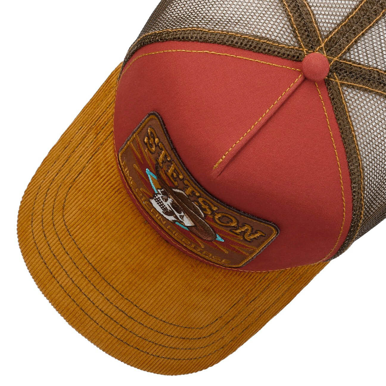 Šiltovka Stetson Trucker Cap Skull Yellow/Red
