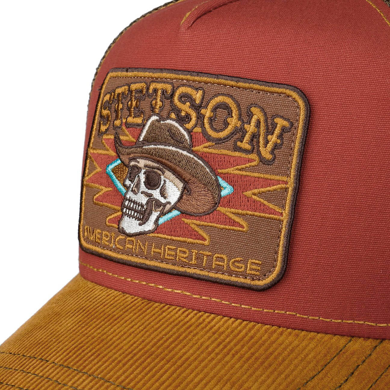 Šiltovka Stetson Trucker Cap Skull Yellow/Red