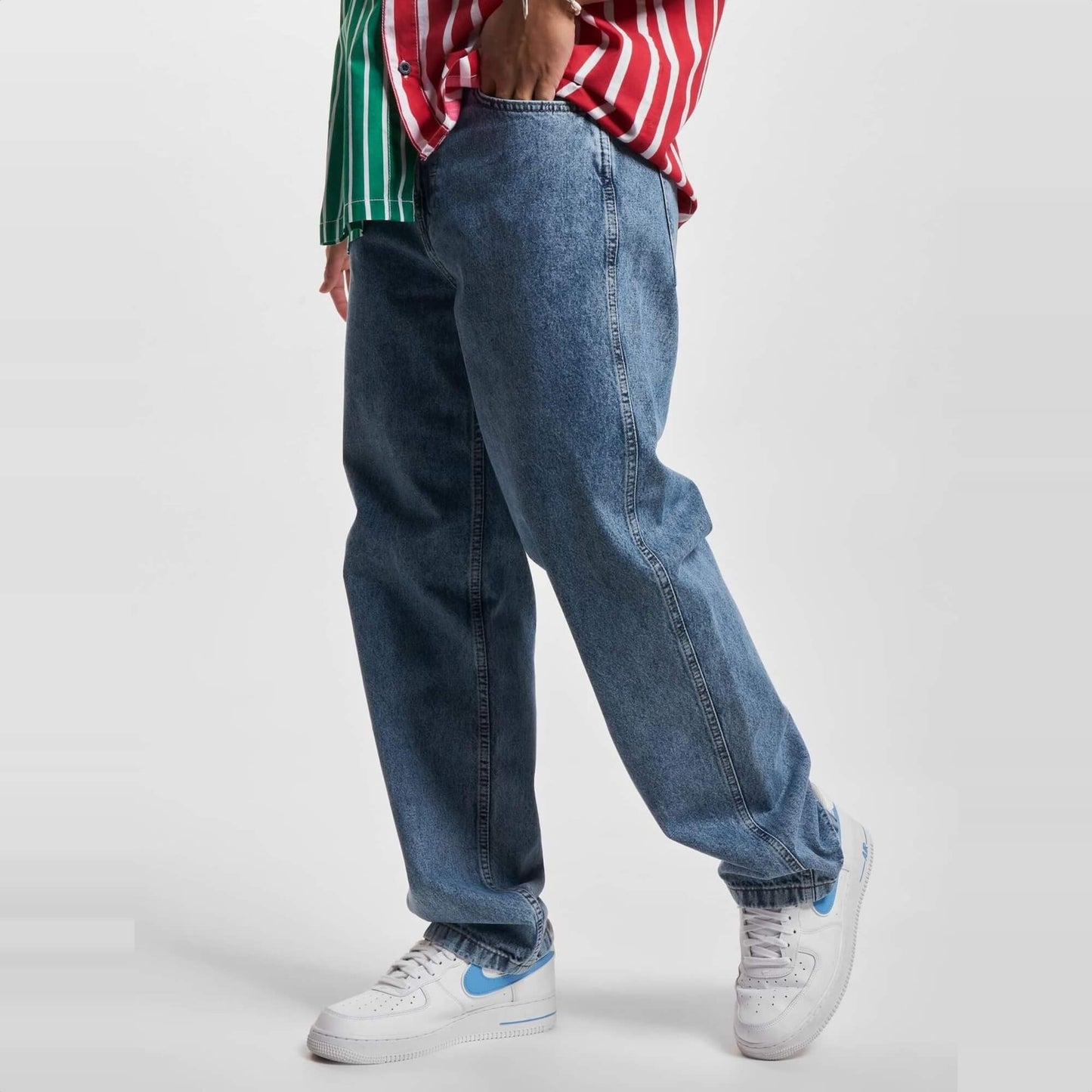 Džínsy Karl Kani Casual bavlnené modré