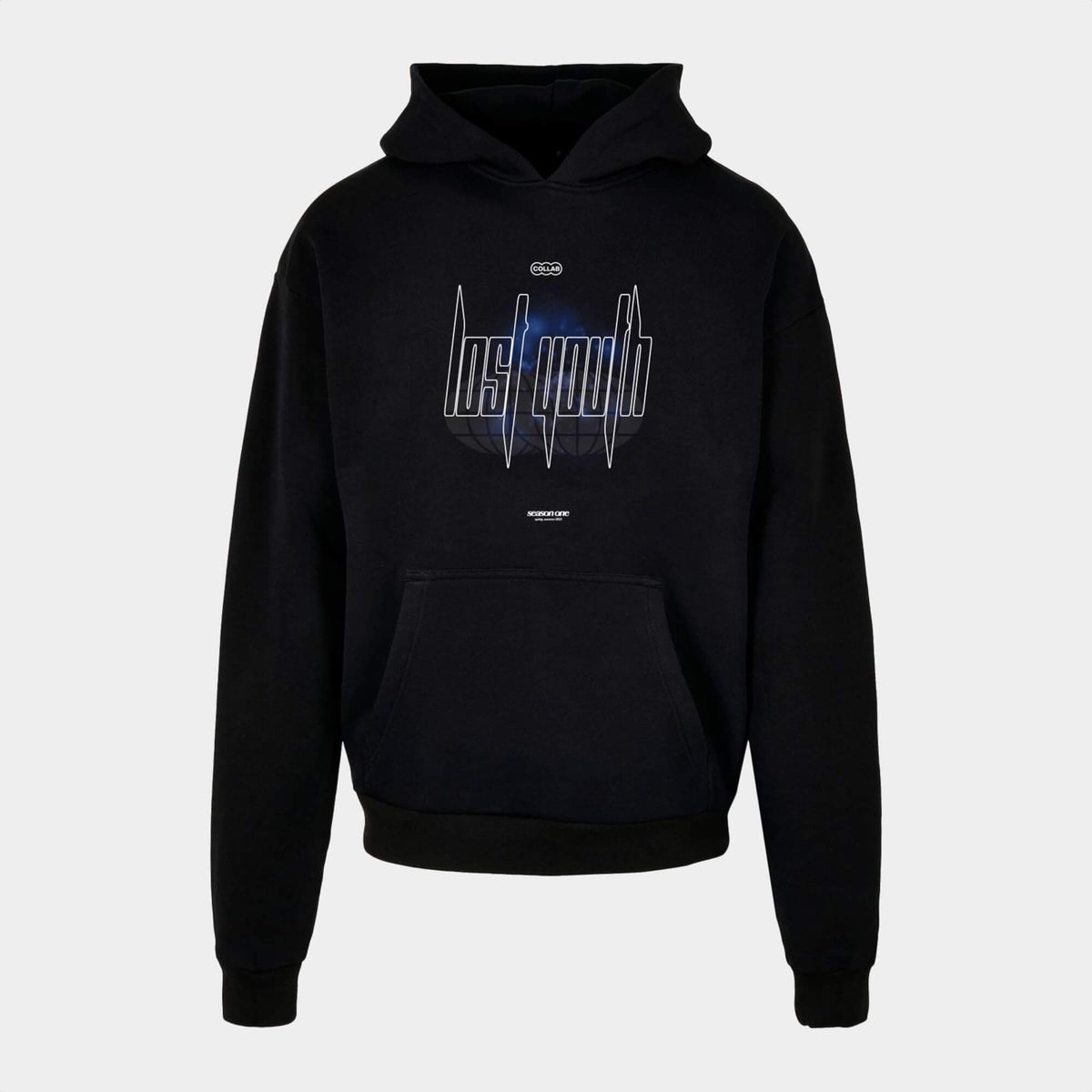 Mikina s kapucňou Lost Youth Comfortable Oversize čierna