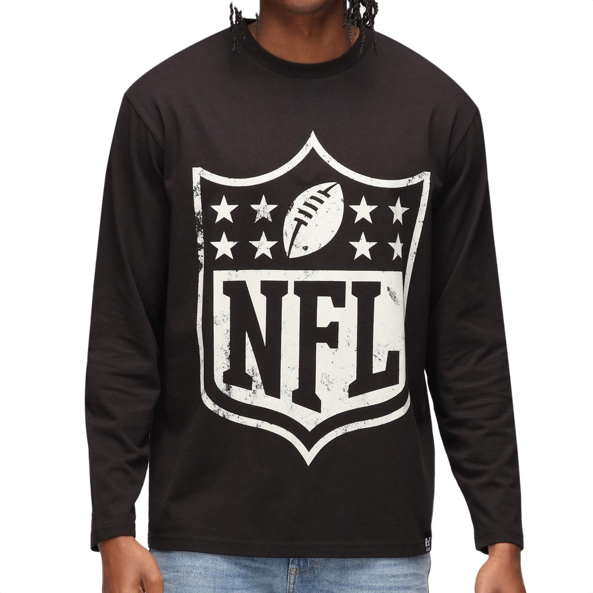 Pánske tričko s dlhým rukávom RECOVERED X NFL Large Logo čierne