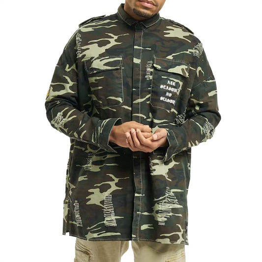 Pánska košeľa s dlhým rukávom Sixth June Camouflage maskáčová