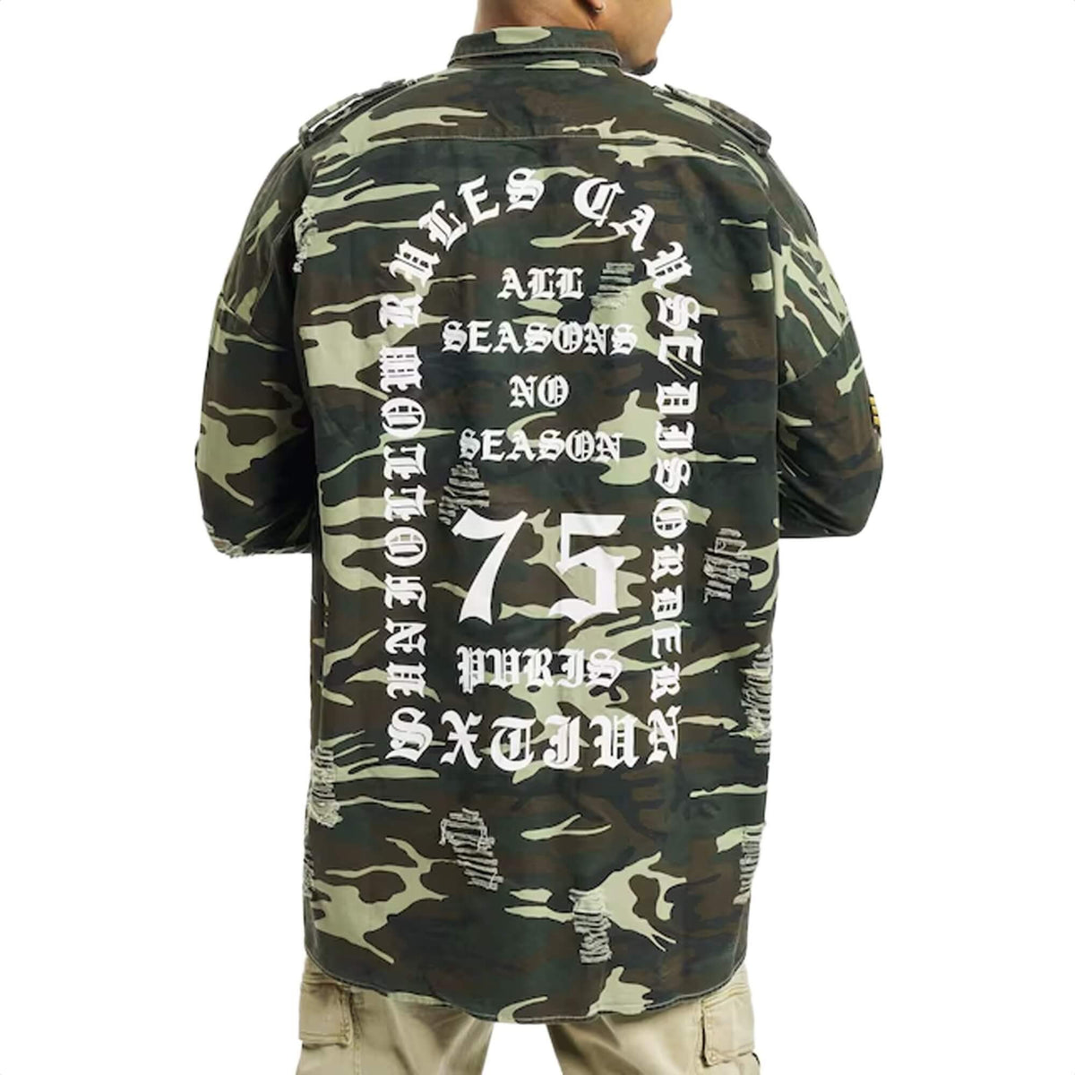 Pánska košeľa s dlhým rukávom Sixth June Camouflage maskáčová