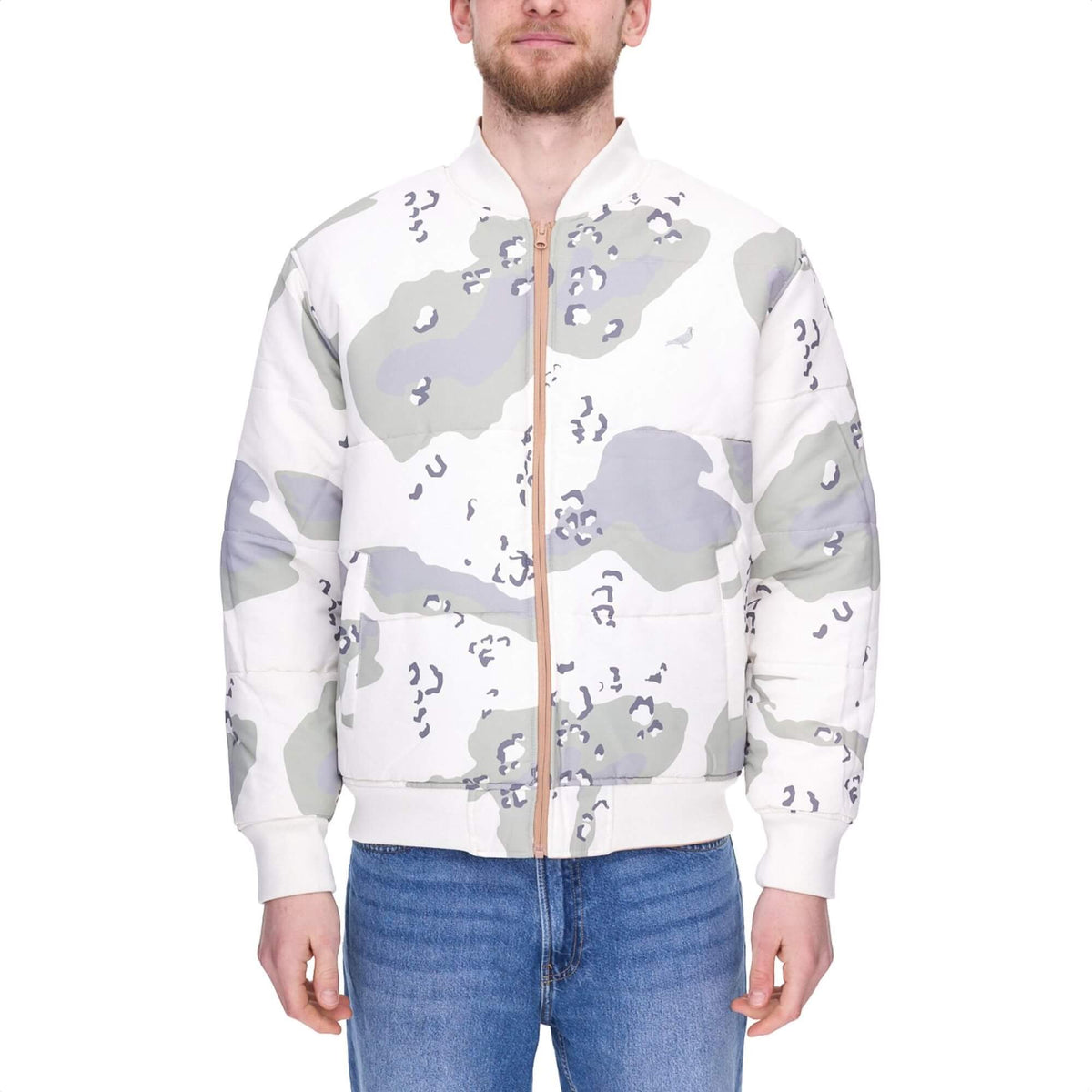 Pánska obojstranná bomber bunda STAPLE Broadway Reversible maskáčová/béžová